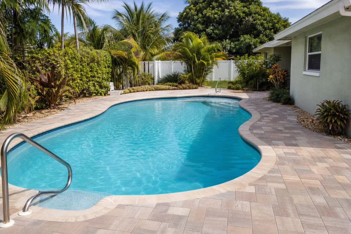 Lakeland backyard pool surface after leak detection narrows the problem area